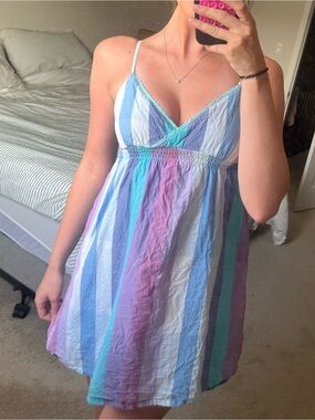 Roxy Pastel Stripe Sun Dress - Blue, Lavender, Mint